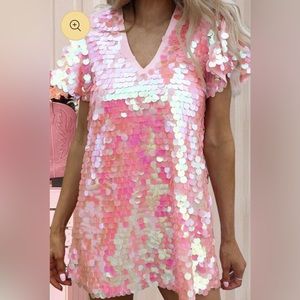 NEW/Never Worn Casual Blush Pink Mermaid Sequin Dress